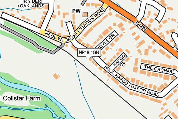 NP18 1GN map - OS OpenMap – Local (Ordnance Survey) NP18 1GN map - OS OpenMap – Local (Ordnance Survey)