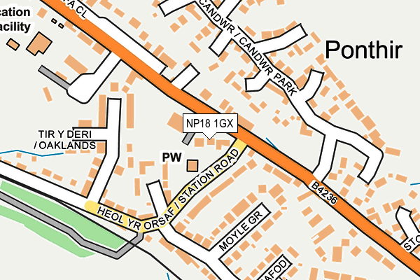 NP18 1GX map - OS OpenMap – Local (Ordnance Survey) NP18 1GX map - OS OpenMap – Local (Ordnance Survey)