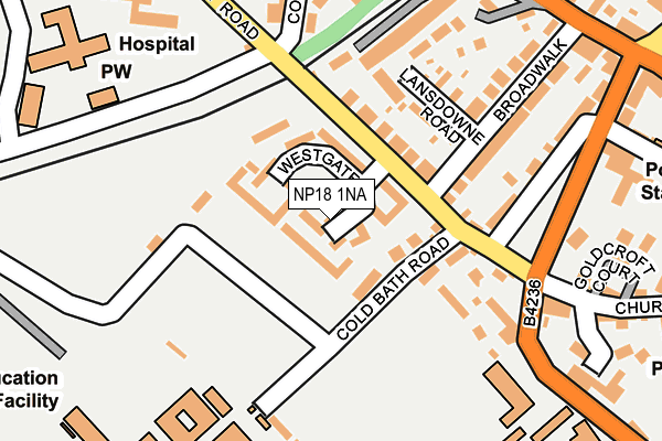 NP18 1NA map - OS OpenMap – Local (Ordnance Survey) NP18 1NA map - OS OpenMap – Local (Ordnance Survey)