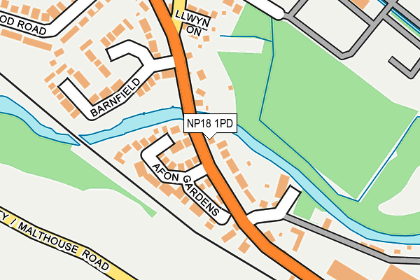 NP18 1PD map - OS OpenMap – Local (Ordnance Survey) NP18 1PD map - OS OpenMap – Local (Ordnance Survey)