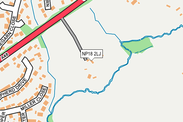 NP18 2LJ map - OS OpenMap – Local (Ordnance Survey) NP18 2LJ map - OS OpenMap – Local (Ordnance Survey)