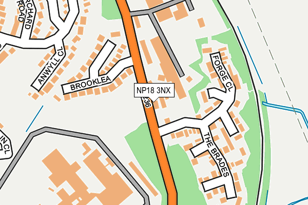 NP18 3NX map - OS OpenMap – Local (Ordnance Survey) NP18 3NX map - OS OpenMap – Local (Ordnance Survey)
