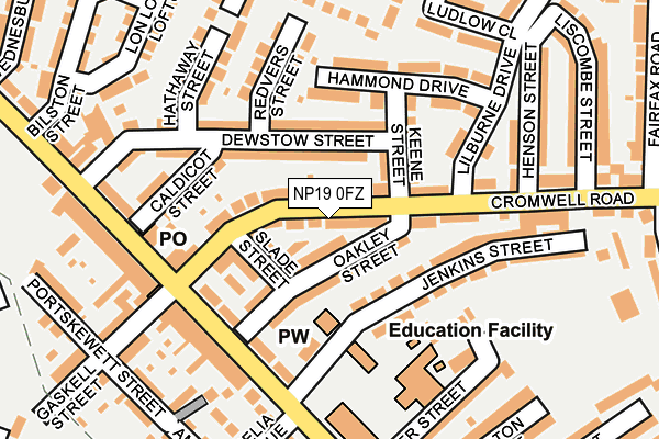 NP19 0FZ map - OS OpenMap – Local (Ordnance Survey) NP19 0FZ map - OS OpenMap – Local (Ordnance Survey)