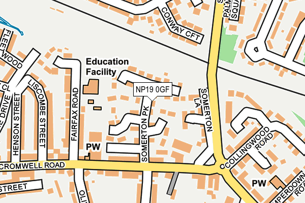 NP19 0GF map - OS OpenMap – Local (Ordnance Survey) NP19 0GF map - OS OpenMap – Local (Ordnance Survey)