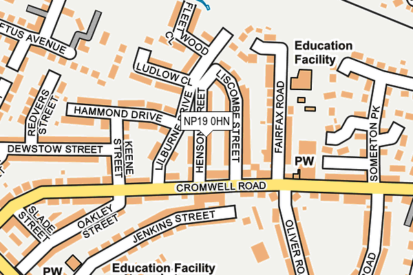 NP19 0HN map - OS OpenMap – Local (Ordnance Survey)