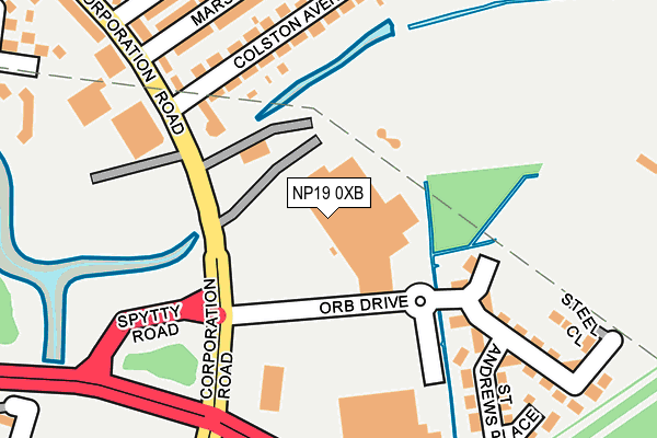 NP19 0XB map - OS OpenMap – Local (Ordnance Survey) NP19 0XB map - OS OpenMap – Local (Ordnance Survey)