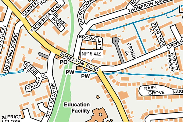 NP19 4JZ map - OS OpenMap – Local (Ordnance Survey) NP19 4JZ map - OS OpenMap – Local (Ordnance Survey)