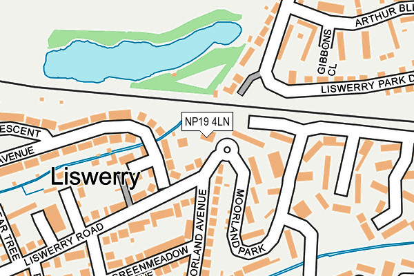 NP19 4LN map - OS OpenMap – Local (Ordnance Survey) NP19 4LN map - OS OpenMap – Local (Ordnance Survey)
