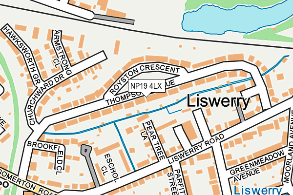 NP19 4LX map - OS OpenMap – Local (Ordnance Survey)