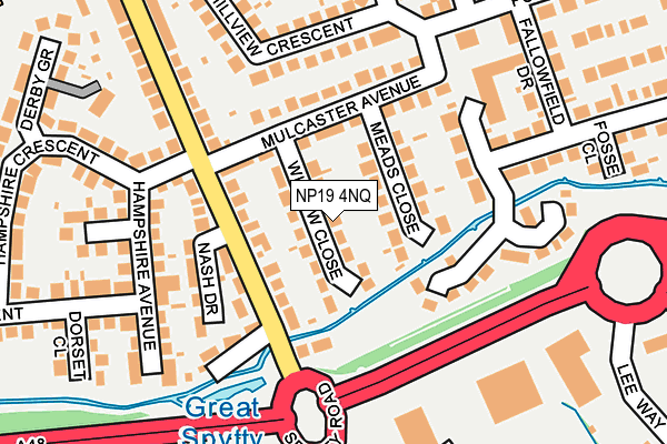 NP19 4NQ map - OS OpenMap – Local (Ordnance Survey) NP19 4NQ map - OS OpenMap – Local (Ordnance Survey)