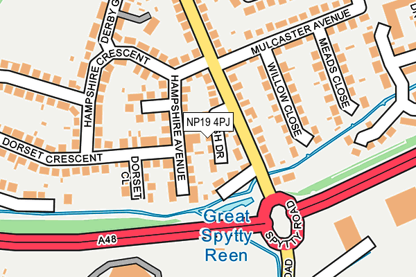 NP19 4PJ map - OS OpenMap – Local (Ordnance Survey) NP19 4PJ map - OS OpenMap – Local (Ordnance Survey)