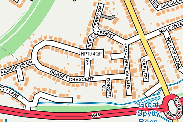 NP19 4QP map - OS OpenMap – Local (Ordnance Survey) NP19 4QP map - OS OpenMap – Local (Ordnance Survey)
