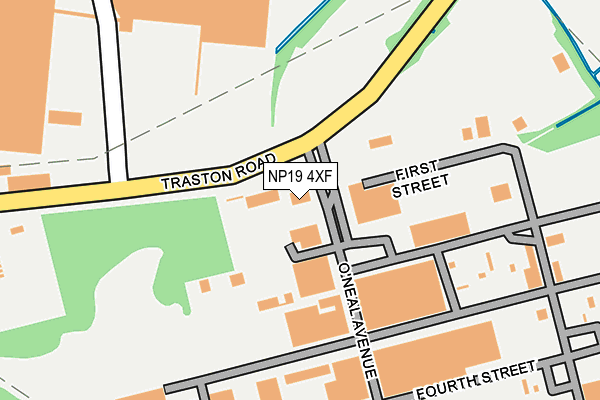 NP19 4XF map - OS OpenMap – Local (Ordnance Survey) NP19 4XF map - OS OpenMap – Local (Ordnance Survey)