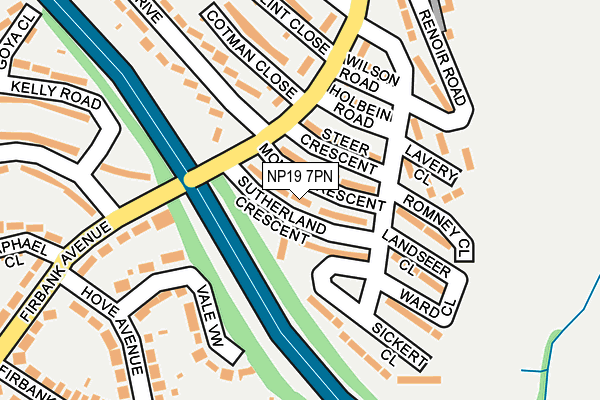 NP19 7PN map - OS OpenMap – Local (Ordnance Survey) NP19 7PN map - OS OpenMap – Local (Ordnance Survey)