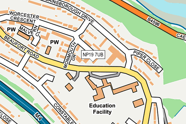 NP19 7UB map - OS OpenMap – Local (Ordnance Survey) NP19 7UB map - OS OpenMap – Local (Ordnance Survey)