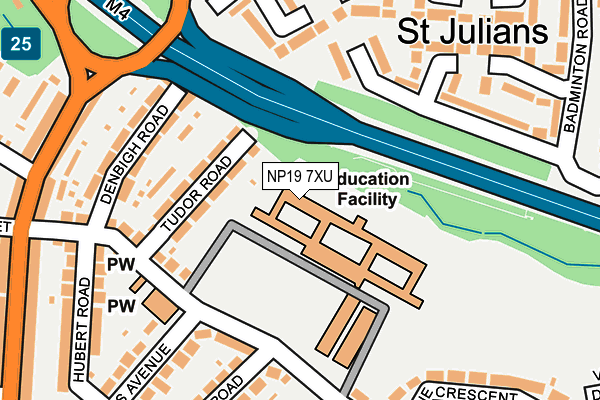 NP19 7XU map - OS OpenMap – Local (Ordnance Survey) NP19 7XU map - OS OpenMap – Local (Ordnance Survey)