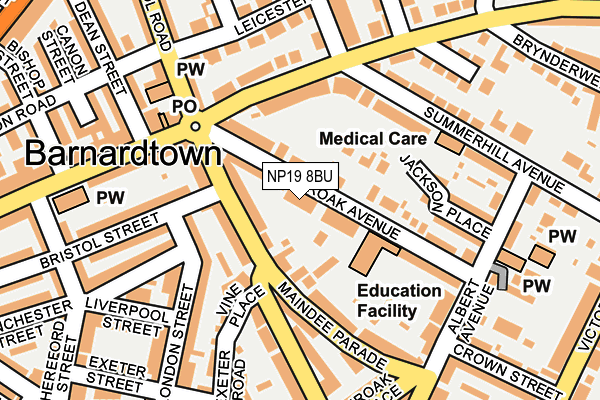 NP19 8BU map - OS OpenMap – Local (Ordnance Survey) NP19 8BU map - OS OpenMap – Local (Ordnance Survey)