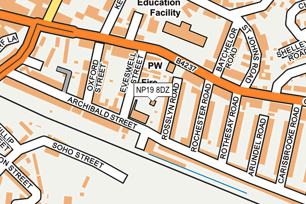 NP19 8DZ map - OS OpenMap – Local (Ordnance Survey) NP19 8DZ map - OS OpenMap – Local (Ordnance Survey)