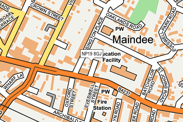 NP19 8GJ map - OS OpenMap – Local (Ordnance Survey)