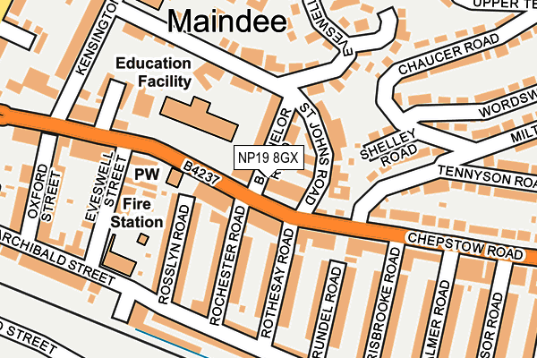 NP19 8GX map - OS OpenMap – Local (Ordnance Survey)