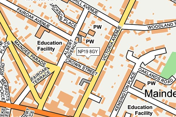 NP19 8GY map - OS OpenMap – Local (Ordnance Survey) NP19 8GY map - OS OpenMap – Local (Ordnance Survey)