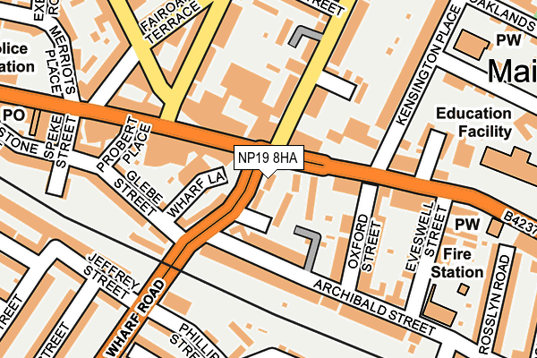 NP19 8HA map - OS OpenMap – Local (Ordnance Survey) NP19 8HA map - OS OpenMap – Local (Ordnance Survey)