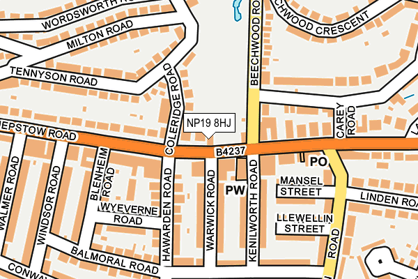 NP19 8HJ map - OS OpenMap – Local (Ordnance Survey) NP19 8HJ map - OS OpenMap – Local (Ordnance Survey)