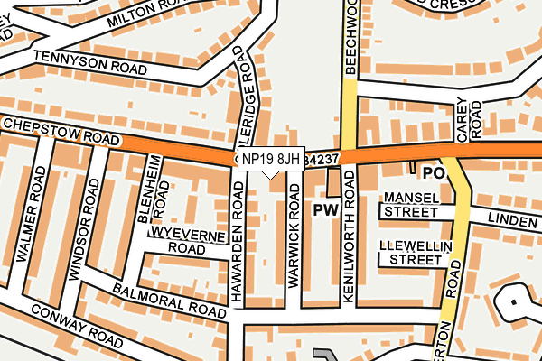 NP19 8JH map - OS OpenMap – Local (Ordnance Survey) NP19 8JH map - OS OpenMap – Local (Ordnance Survey)