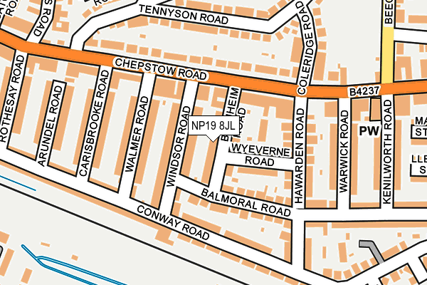 NP19 8JL map - OS OpenMap – Local (Ordnance Survey) NP19 8JL map - OS OpenMap – Local (Ordnance Survey)