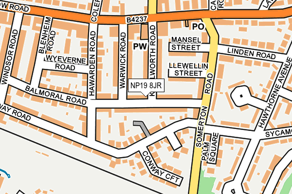NP19 8JR map - OS OpenMap – Local (Ordnance Survey) NP19 8JR map - OS OpenMap – Local (Ordnance Survey)