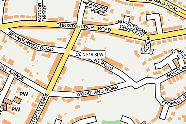 NP19 8LW map - OS OpenMap – Local (Ordnance Survey) NP19 8LW map - OS OpenMap – Local (Ordnance Survey)