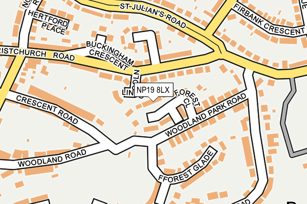 NP19 8LX map - OS OpenMap – Local (Ordnance Survey) NP19 8LX map - OS OpenMap – Local (Ordnance Survey)