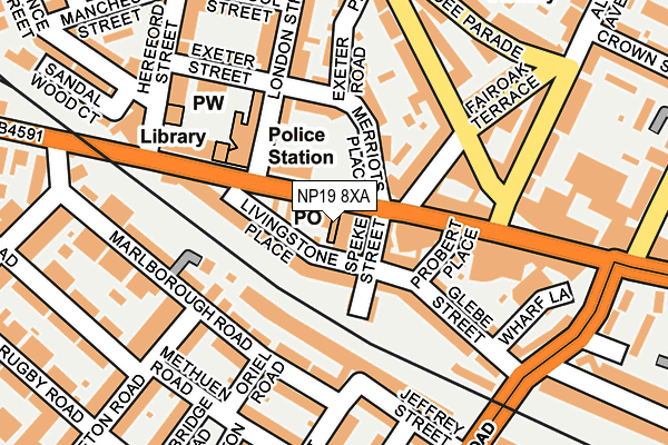 NP19 8XA map - OS OpenMap – Local (Ordnance Survey) NP19 8XA map - OS OpenMap – Local (Ordnance Survey)