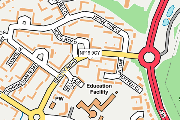 NP19 9GY map - OS OpenMap – Local (Ordnance Survey) NP19 9GY map - OS OpenMap – Local (Ordnance Survey)