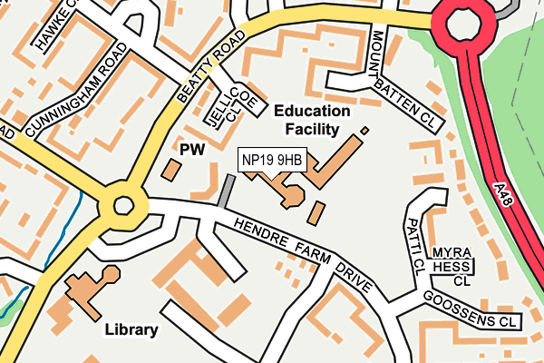 NP19 9HB map - OS OpenMap – Local (Ordnance Survey) NP19 9HB map - OS OpenMap – Local (Ordnance Survey)