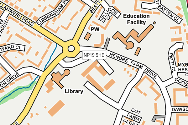 NP19 9HE map - OS OpenMap – Local (Ordnance Survey) NP19 9HE map - OS OpenMap – Local (Ordnance Survey)