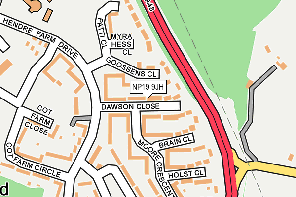 NP19 9JH map - OS OpenMap – Local (Ordnance Survey) NP19 9JH map - OS OpenMap – Local (Ordnance Survey)