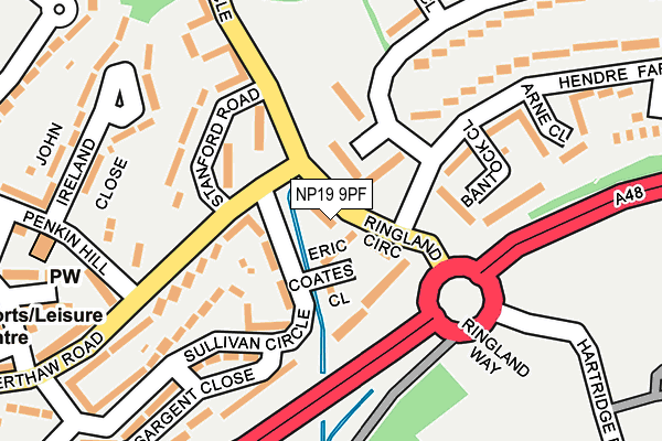 NP19 9PF map - OS OpenMap – Local (Ordnance Survey) NP19 9PF map - OS OpenMap – Local (Ordnance Survey)