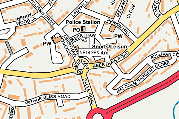 NP19 9PX map - OS OpenMap – Local (Ordnance Survey) NP19 9PX map - OS OpenMap – Local (Ordnance Survey)