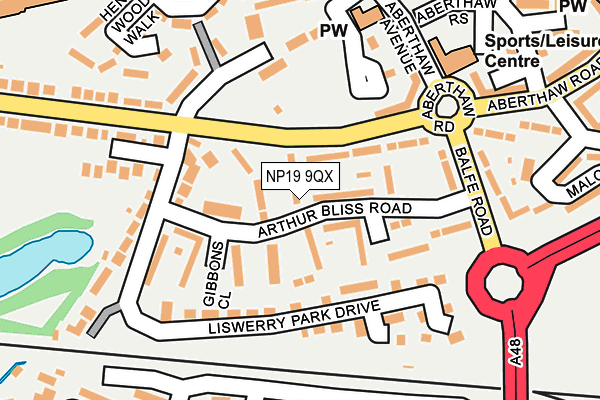 NP19 9QX map - OS OpenMap – Local (Ordnance Survey) NP19 9QX map - OS OpenMap – Local (Ordnance Survey)