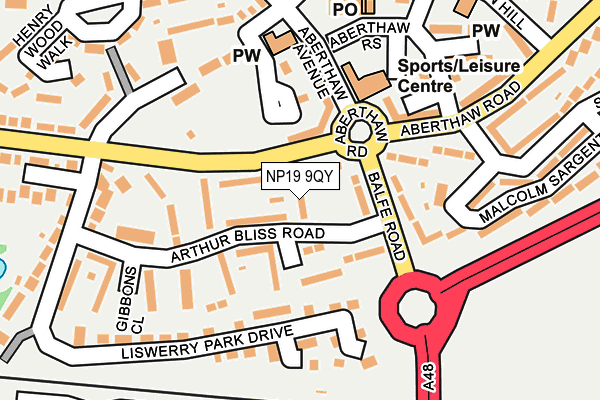 NP19 9QY map - OS OpenMap – Local (Ordnance Survey) NP19 9QY map - OS OpenMap – Local (Ordnance Survey)