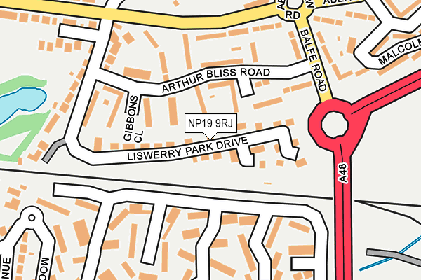 NP19 9RJ map - OS OpenMap – Local (Ordnance Survey) NP19 9RJ map - OS OpenMap – Local (Ordnance Survey)