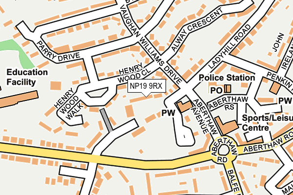 NP19 9RX map - OS OpenMap – Local (Ordnance Survey) NP19 9RX map - OS OpenMap – Local (Ordnance Survey)