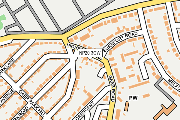 NP20 3GW map - OS OpenMap – Local (Ordnance Survey) NP20 3GW map - OS OpenMap – Local (Ordnance Survey)