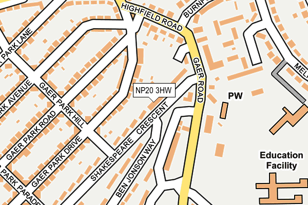 NP20 3HW map - OS OpenMap – Local (Ordnance Survey) NP20 3HW map - OS OpenMap – Local (Ordnance Survey)