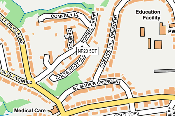 NP20 5DT map - OS OpenMap – Local (Ordnance Survey) NP20 5DT map - OS OpenMap – Local (Ordnance Survey)