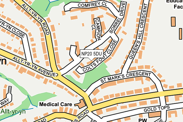 NP20 5DU map - OS OpenMap – Local (Ordnance Survey) NP20 5DU map - OS OpenMap – Local (Ordnance Survey)