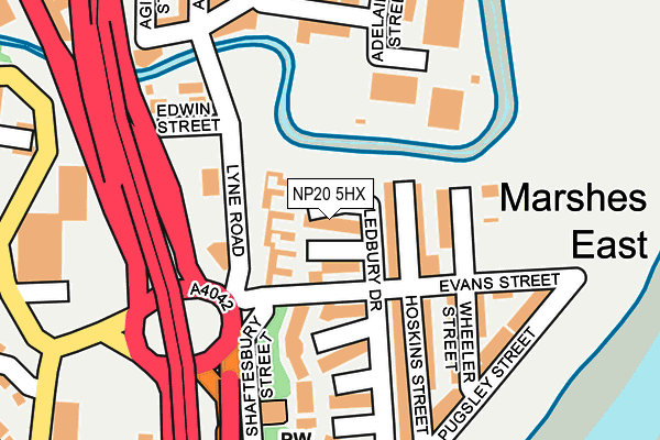 NP20 5HX map - OS OpenMap – Local (Ordnance Survey) NP20 5HX map - OS OpenMap – Local (Ordnance Survey)
