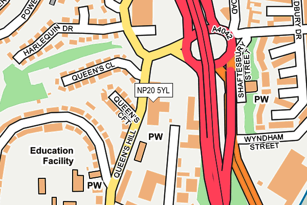 NP20 5YL map - OS OpenMap – Local (Ordnance Survey) NP20 5YL map - OS OpenMap – Local (Ordnance Survey)