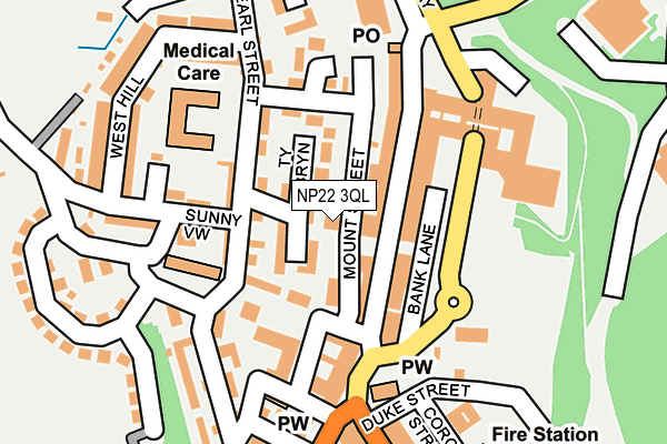 NP22 3QL map - OS OpenMap – Local (Ordnance Survey) NP22 3QL map - OS OpenMap – Local (Ordnance Survey)